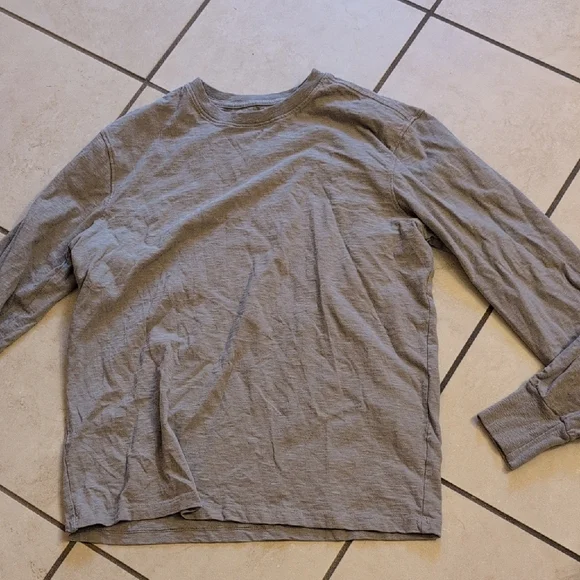 NEW American Giant Premium Slub Crew Tee Long Sleeve Thunderstorm Grey Shirt M